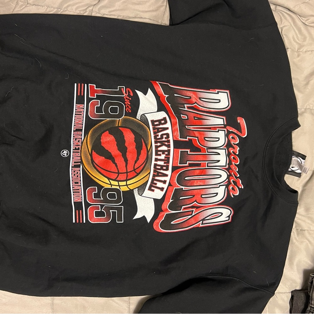 2 raptors and blue jays 47 Brand Black and grey Graphic Sweatshirt